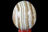 Polished, Banded Aragonite Egg - Morocco #98428-1